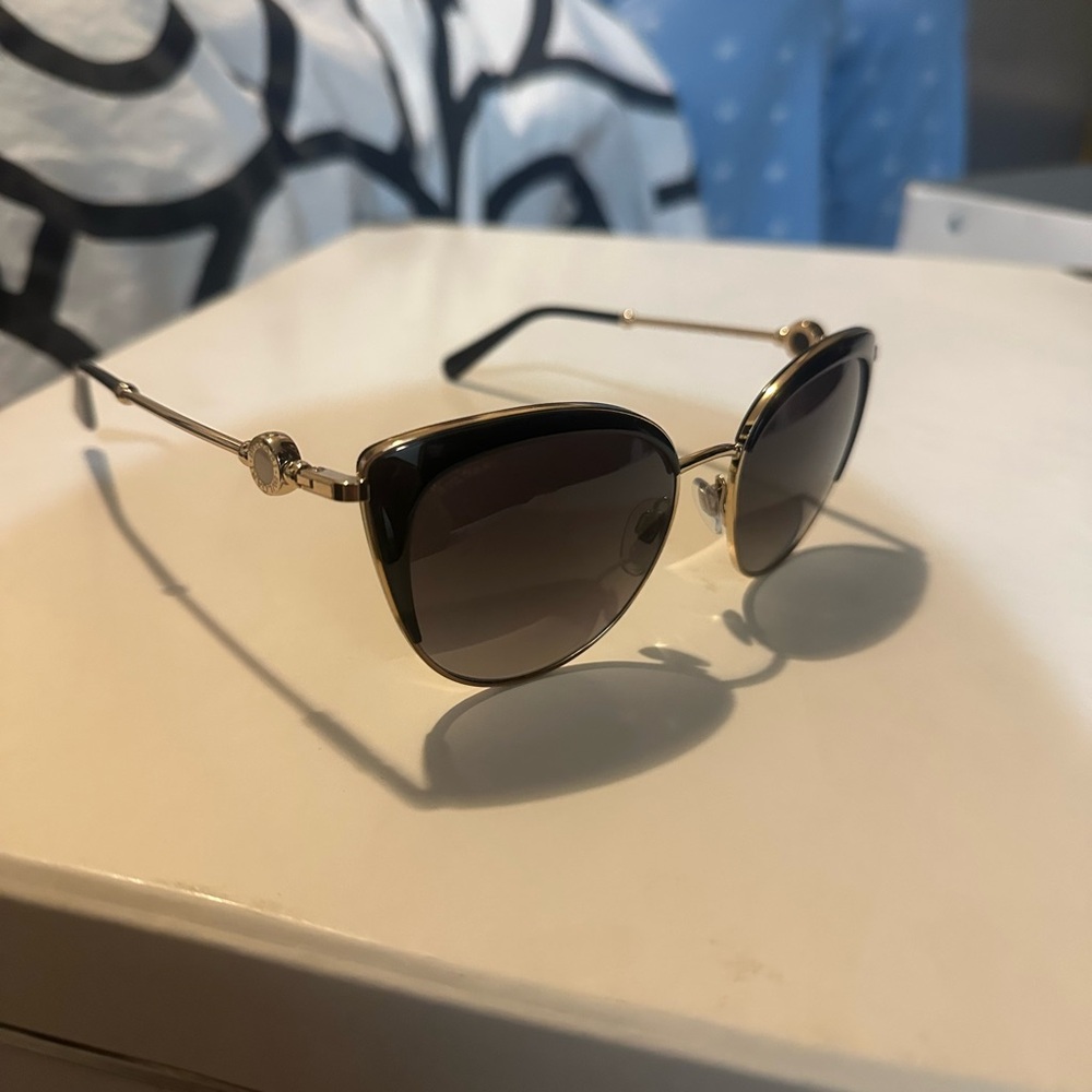 Bulgari Black and Gold Sunglasses